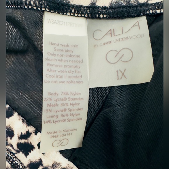 CALIA Animal Print Halter Plunge Neckline Open Back Medium Support Bikin… - Picture 6 of 8